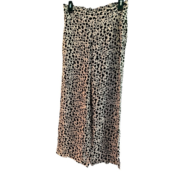 Sanctuary flowy pants modern animal print tan black pull on shirred elastic back - Picture 6 of 8